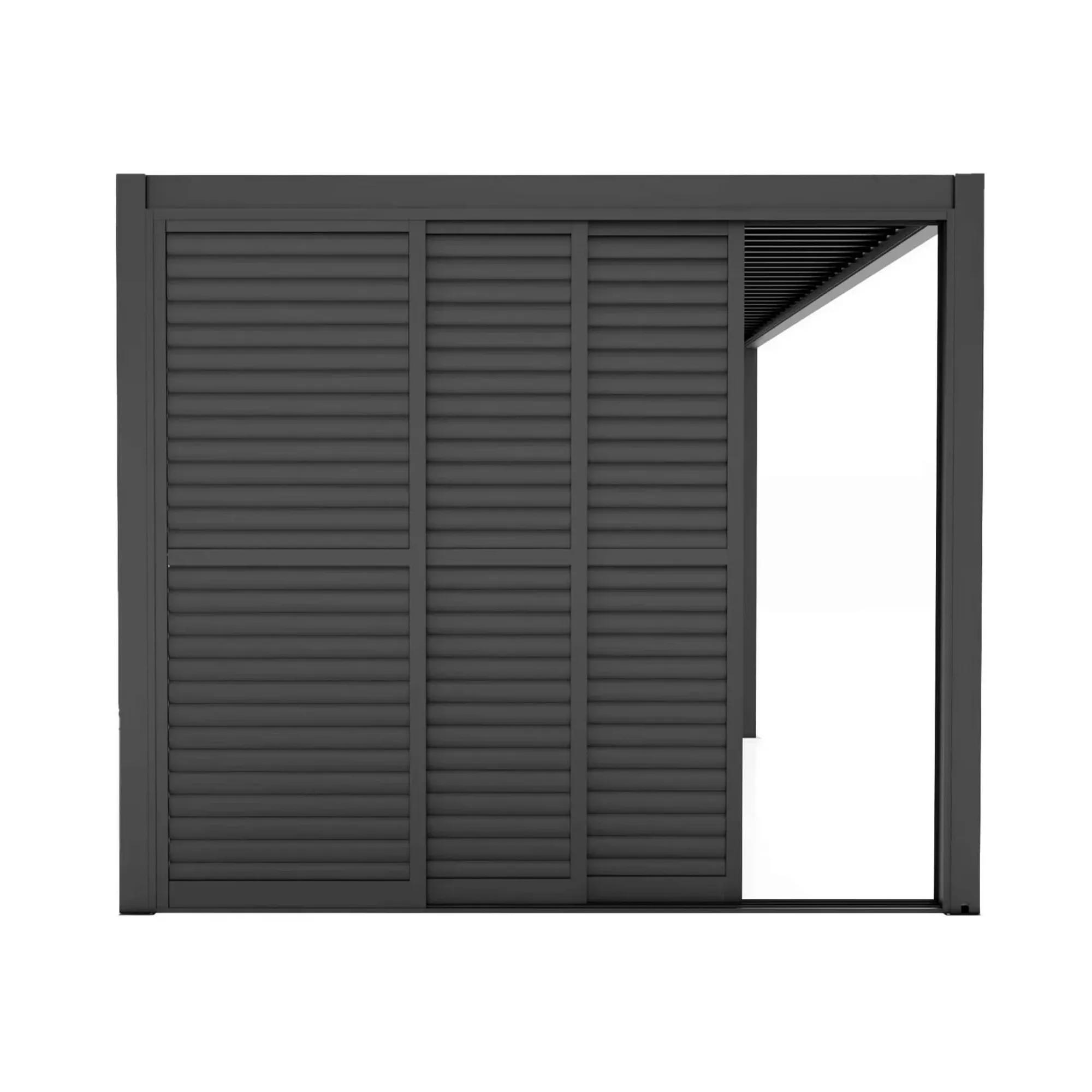 Drzwi przesuwne żaluzjowe R LUXE 370x238 antracyt