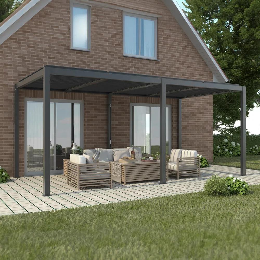Pergola tarasowa Luxe 5.8 x 4 m antracytowa z LED - zdjęcie 4
