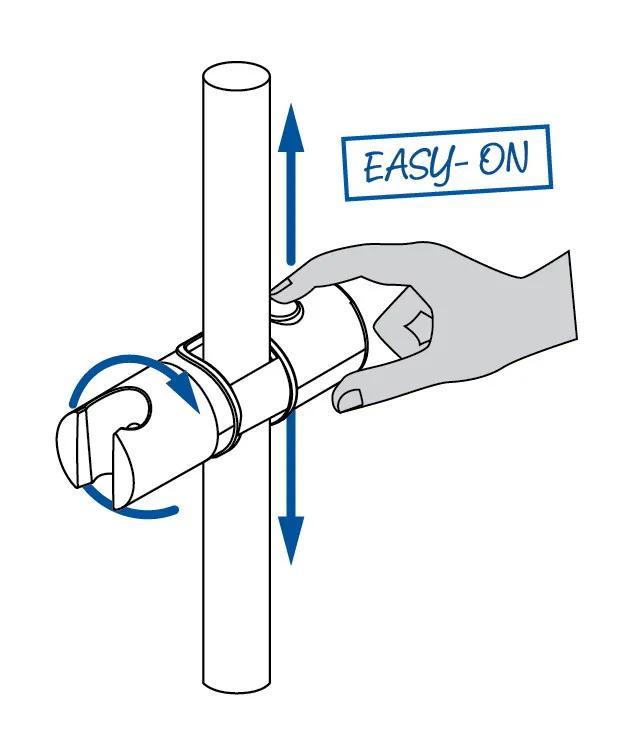 EASY-FIX - Uchwyt słuchawki prysznicowej na drążek - chrom - zdjęcie 2